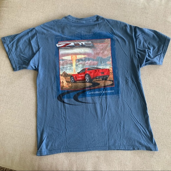 Other - Corvette blue tshirt crewneck short sleeve shirt